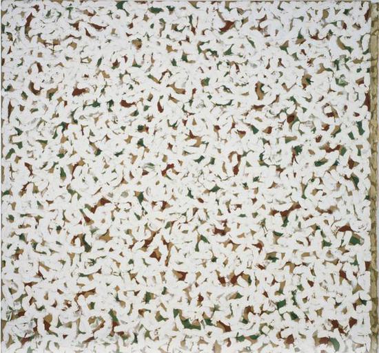 Untitled , 1962.oil paint and vinyl on stretched raw linen canvas,159.4 x 159 cm.