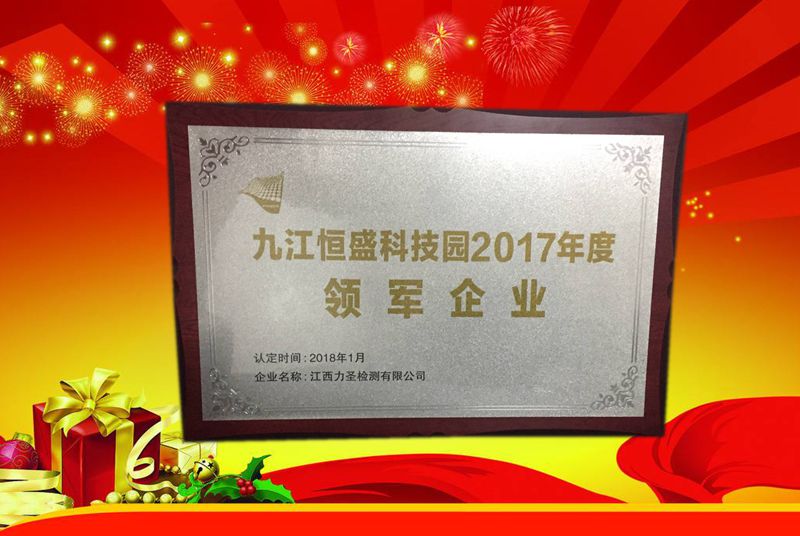 江西力圣檢測公司榮獲2017年“領軍企業”榮譽