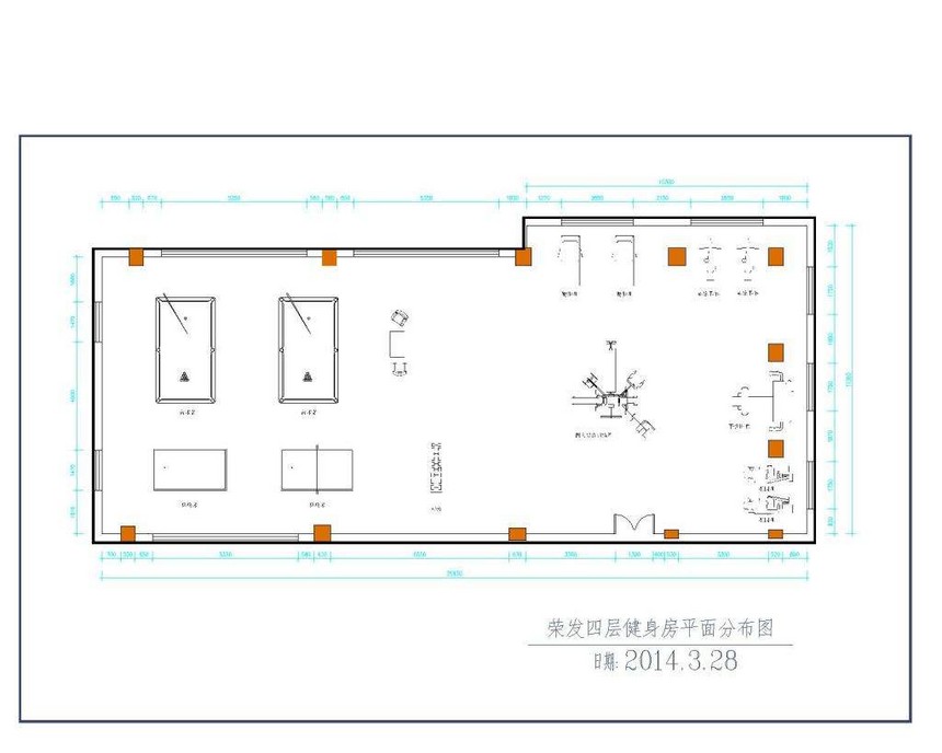 健身房专业3d图纸平面图纸案例展示