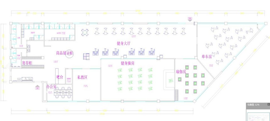 康美健身会所健身器材平面图纸