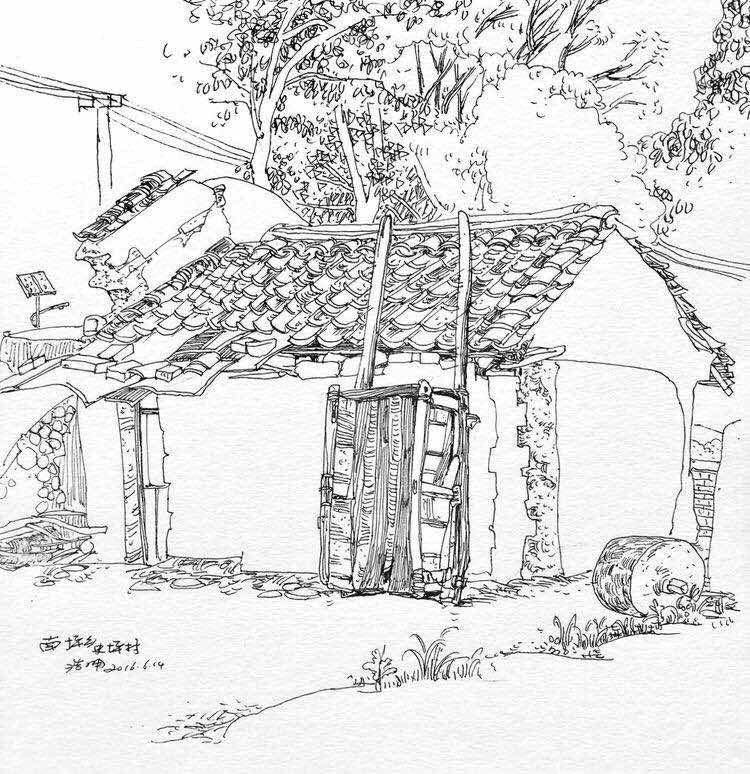 多幅速写作品入选《中国美术高考作品年鉴》,《徽派建筑风景速写》