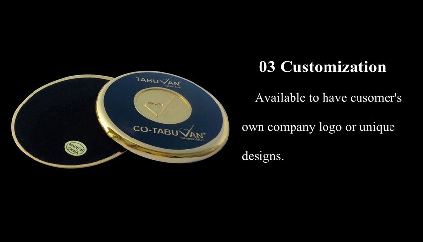 luxury gifts custom logo metal gold cup coaster
