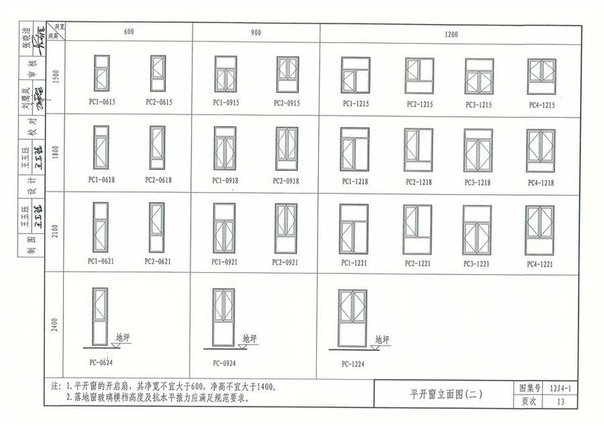 图集 建筑图集 河北-12j图集 12j4-1《常用门窗》