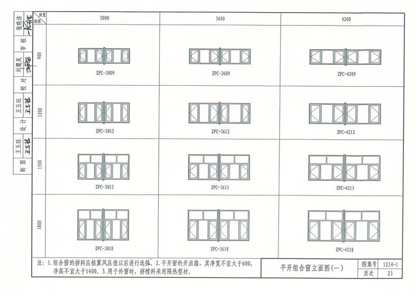 图集 建筑图集 河北-12j图集 12j4-1《常用门窗》