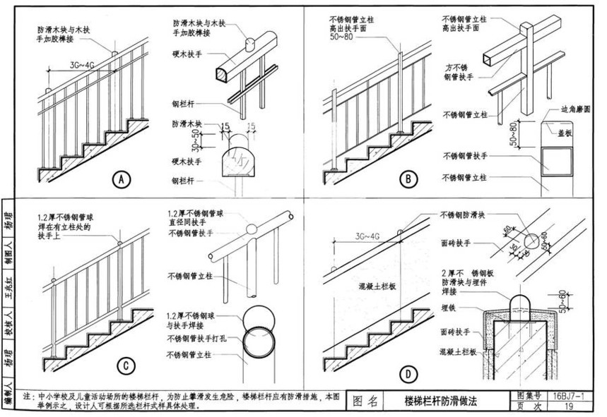 图集 建筑图集 华北-bj图集 16bj7-1 楼梯,平台栏杆及扶手