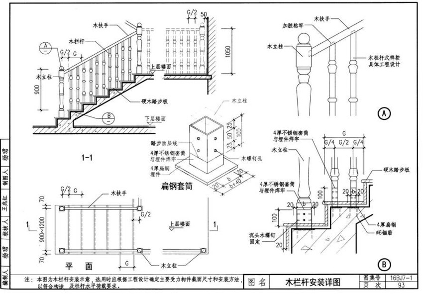 图集 建筑图集 华北-bj图集 16bj7-1 楼梯,平台栏杆及扶手