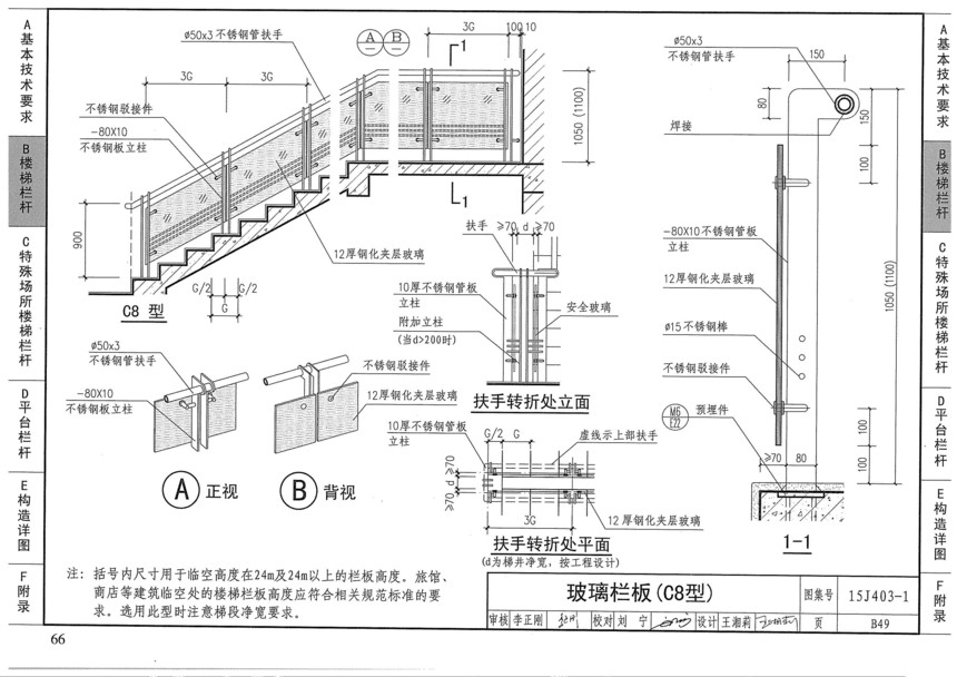 图集 建筑图集 国标-系列图集 15j403-1-楼梯 栏杆 栏板(一)  上
