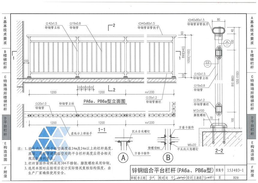15J403-1-楼梯 栏杆 栏板(一)
