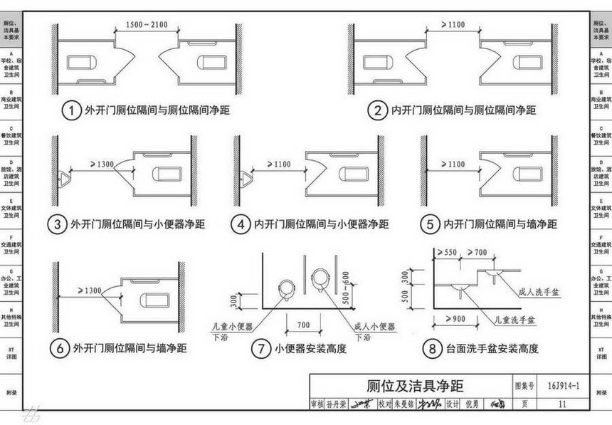 图集 建筑图集 国标-系列图集 16j914-1-公用建筑卫生间