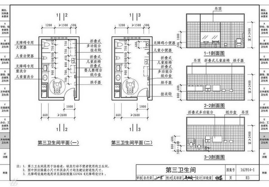 图集 建筑图集 国标-系列图集 16j914-1-公用建筑卫生间