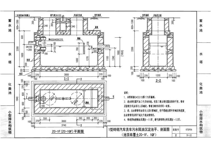 图集 建筑图集 国标-系列图集 07s906-给排水构筑物设计选用图  &