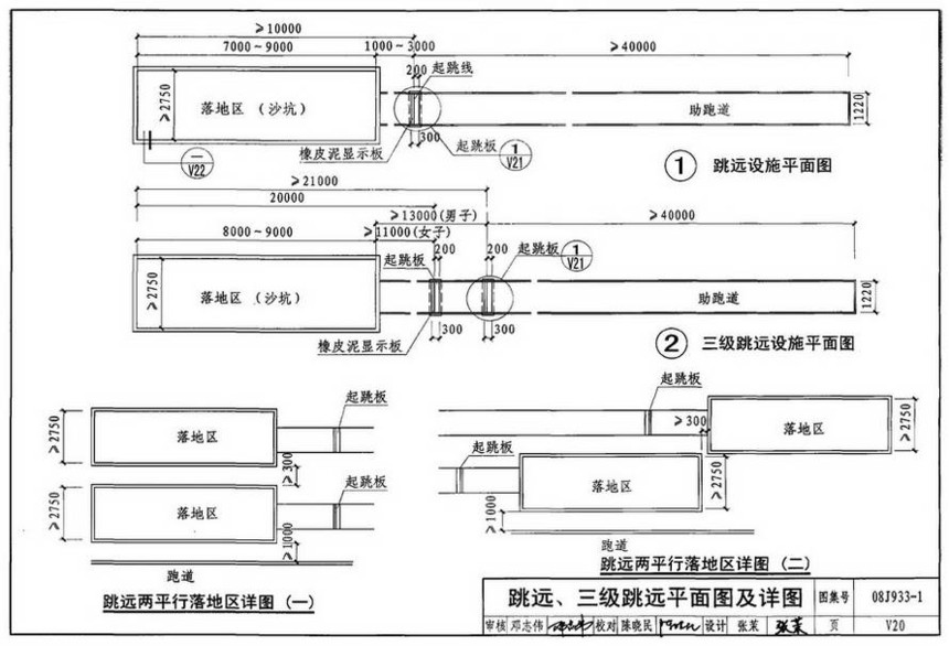 图集 建筑图集 国标-系列图集 08j933-1-体育场地与设施(一)  下