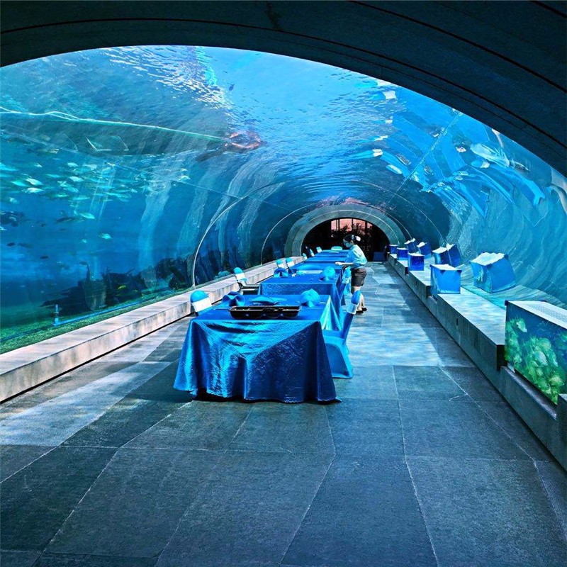 拱形海底餐廳，透明弧形海底餐廳設計