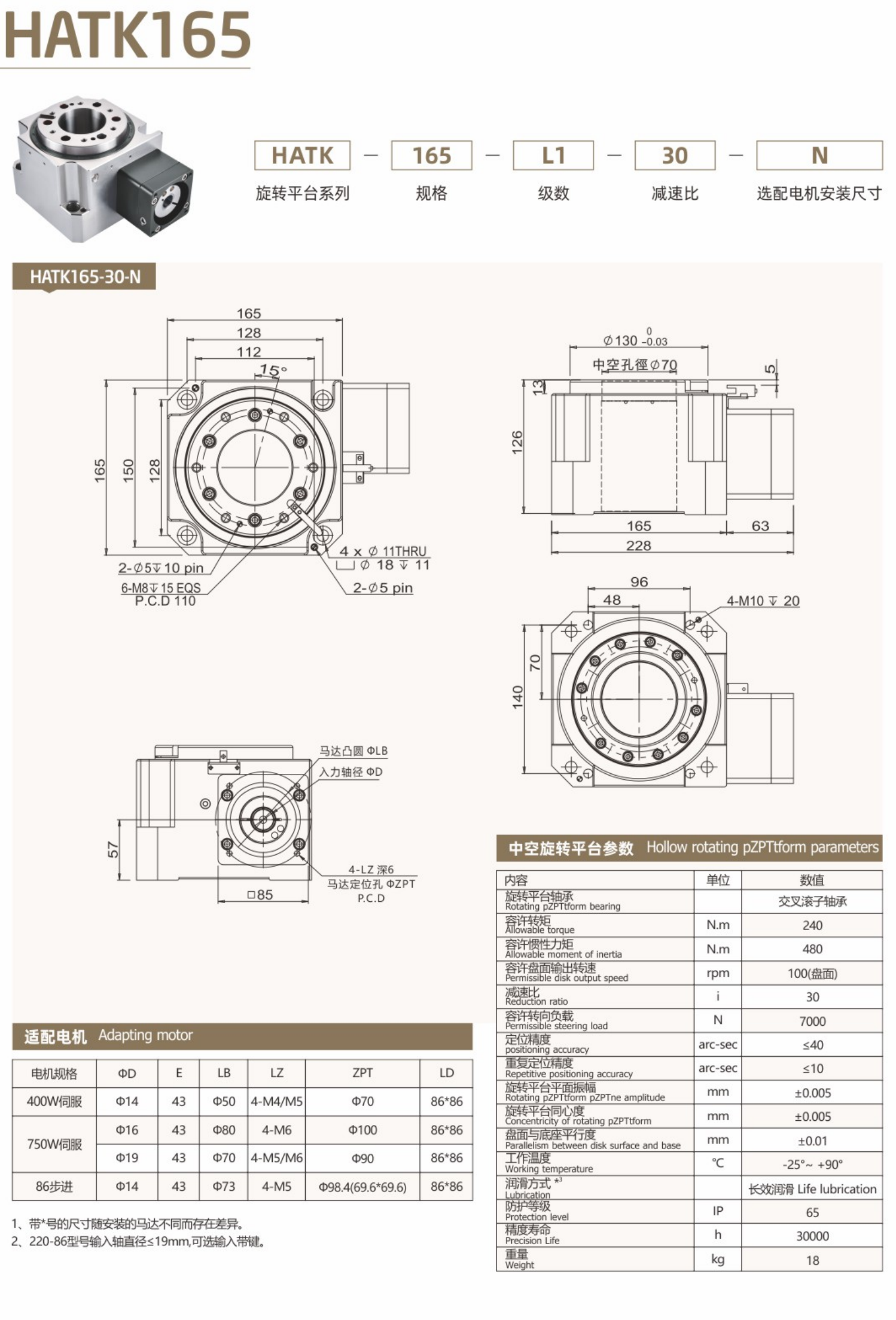 卓蓝中空旋转平台HATK系列