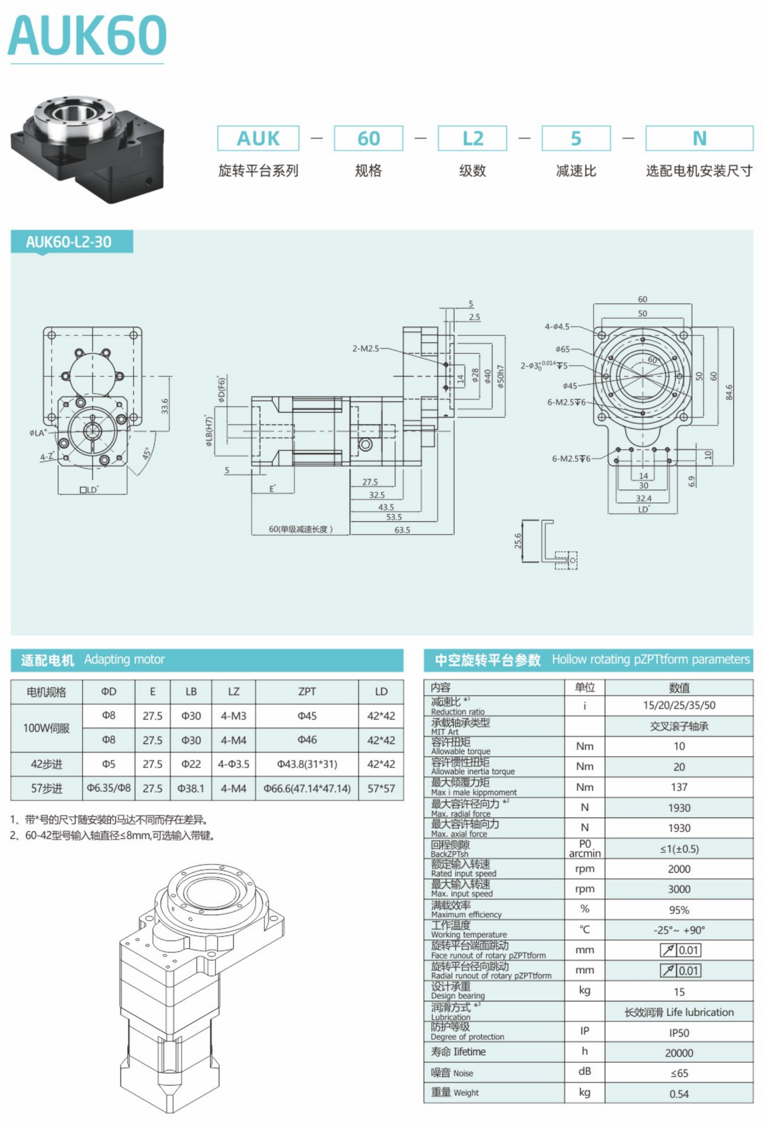 卓蓝中空旋转平台