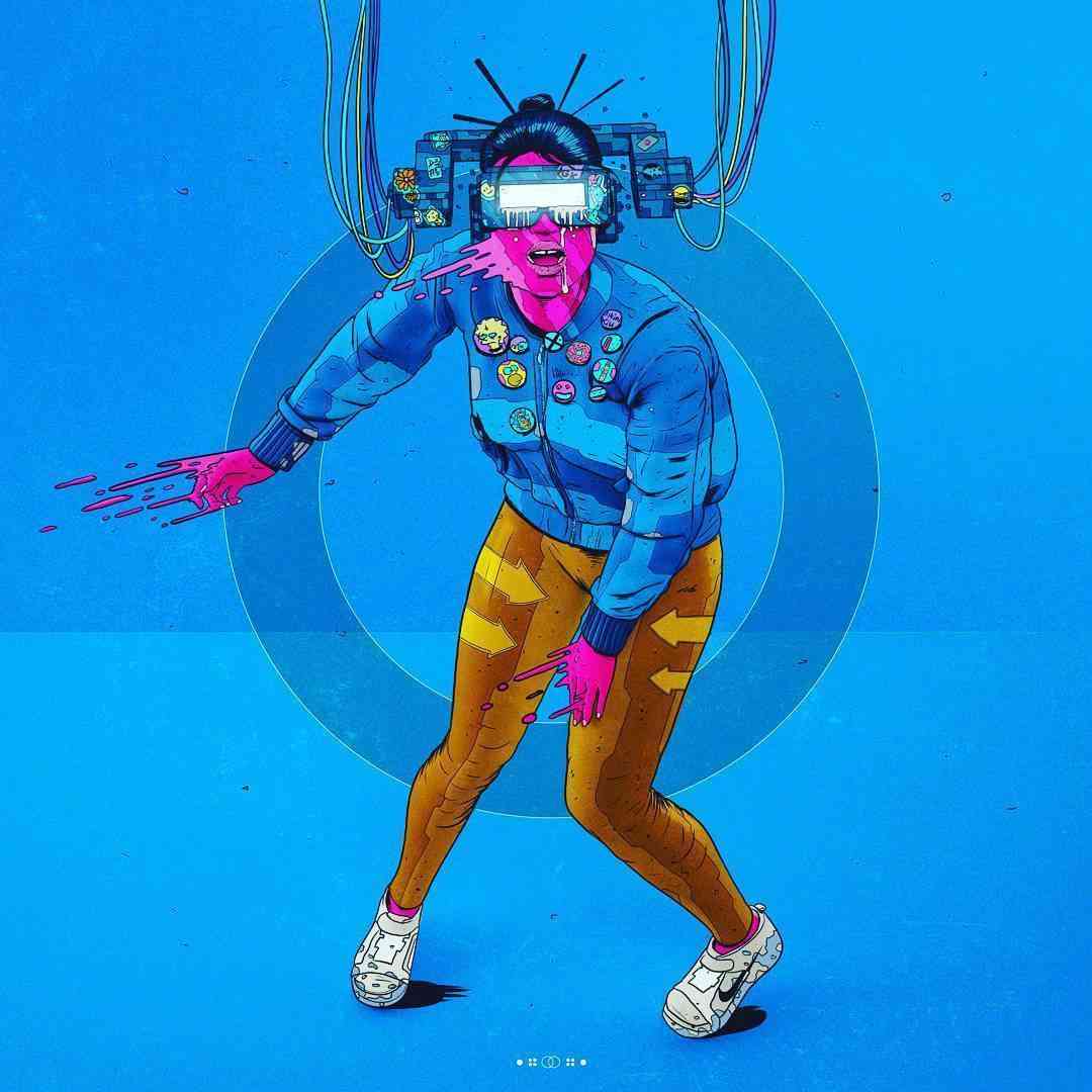 迷幻的赛博朋克插画视觉冲击力极强来自nickgiassullo