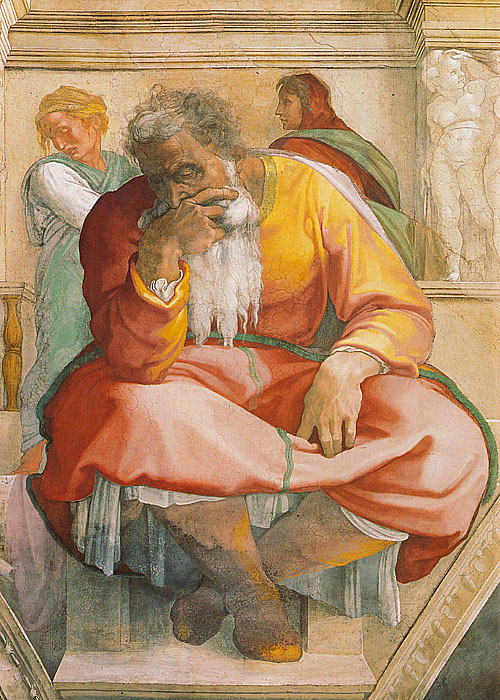 画 名 : 耶利米 jeremiah 作 者 : 米开朗基罗·博那罗蒂