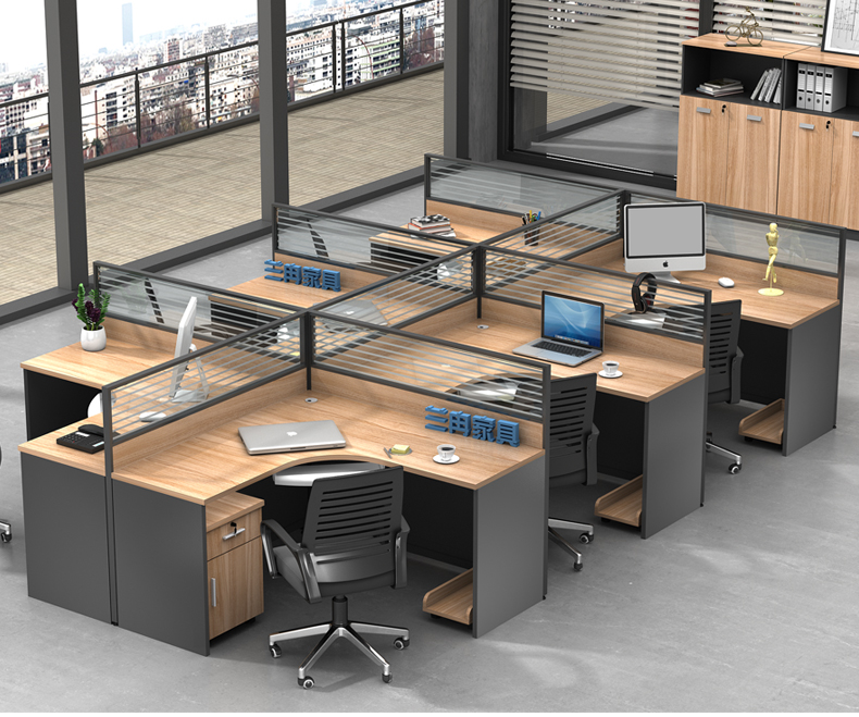 职员办公桌卡座简约现代2/4/6人屏风位隔断办公家具组合四人位