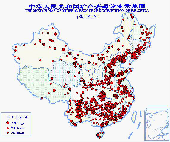 中国铁矿产分布图图片