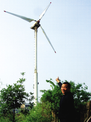 农民自制风力发电机图片
